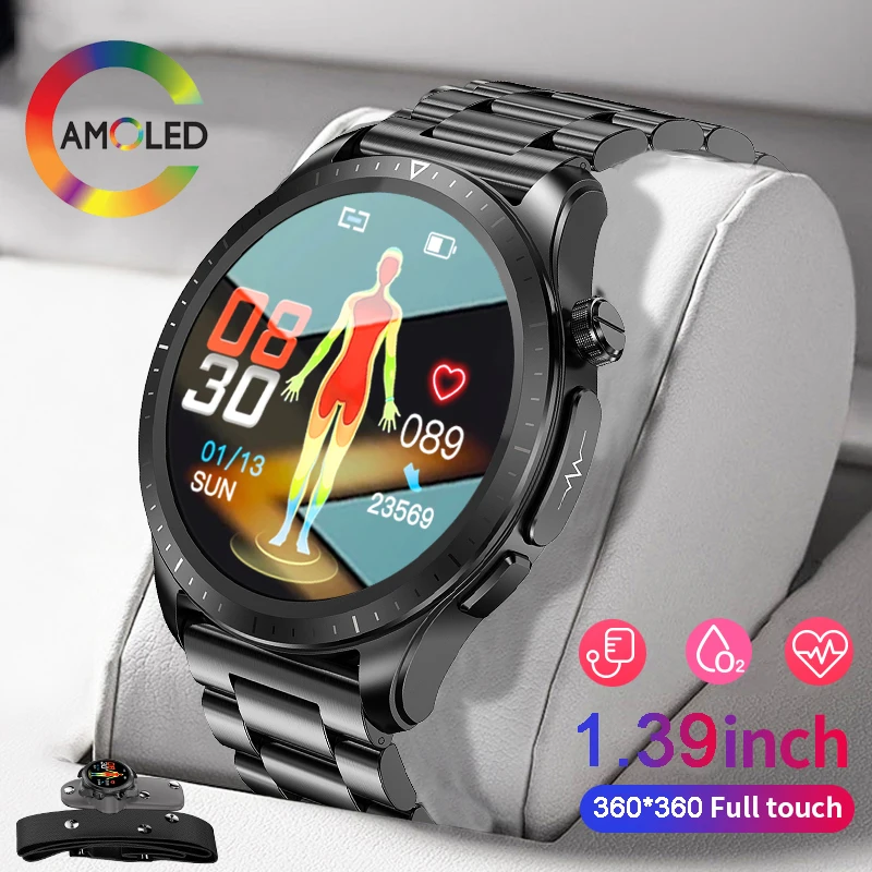 

HYTRON Blood Glucose ECG+PPG Smart Watch Men Body Temperature Blood Pressure Health Watch IP68 Waterproof Clock Man Smartwatch