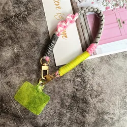 Handwoven Key Holder Accessory with Metal Keyring and Phone Lanyard (Grey)