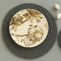 1pc Round Woven Placemats PP Waterproof Dining Table Mat Non-Slip Napkin Disc Bowl Pads Drink Cup Coasters Kitchen Decoration 3