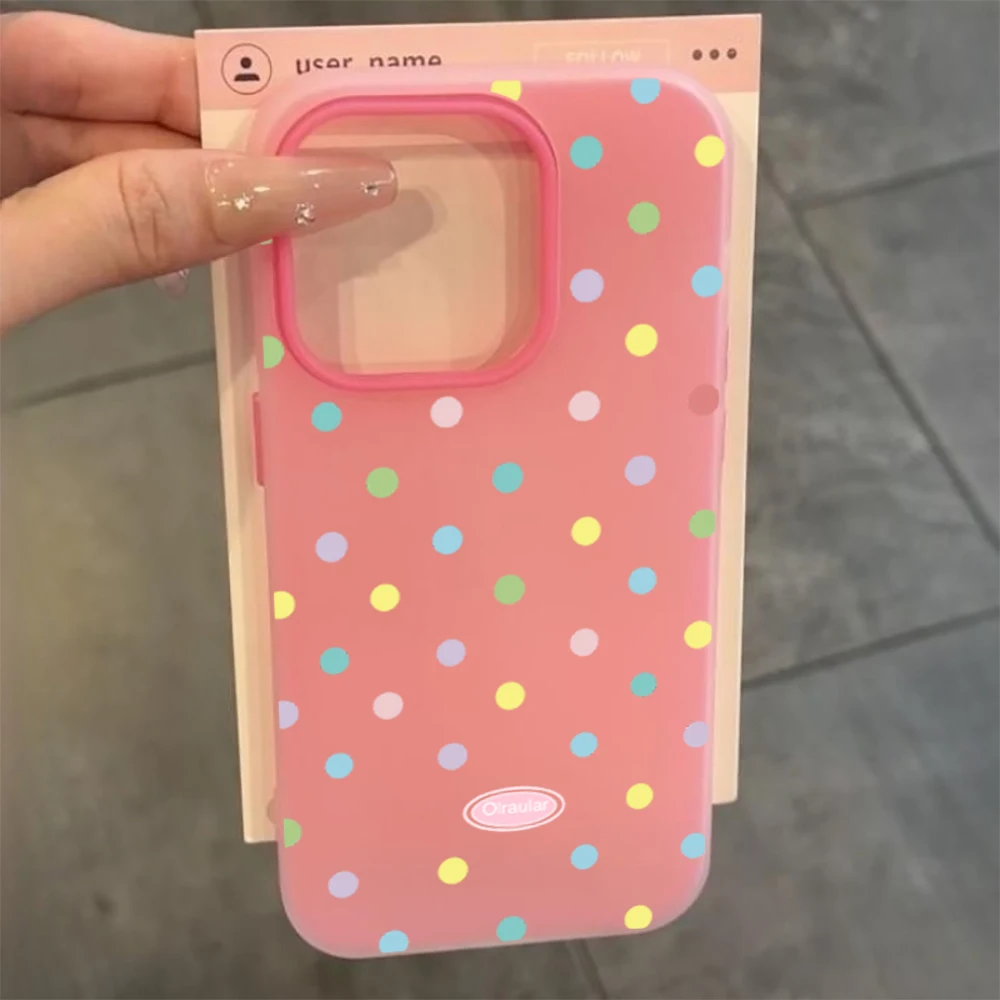 Vibrant Polka Dot Shockproof Full Screen Phone Case