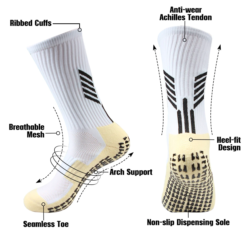 1Pair Soccer Grip Socks Men,Ankle Grip Socks Youth Speed Anti Slip Pads  Football Sock for Women Girls Boys Teen Kids