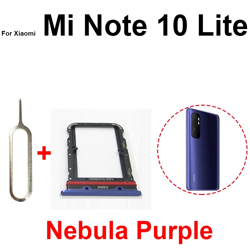 Vassoi per schede SIM SD testati per Xiaomi Mi Note 10 10T Pro Le Telefono SIM Chip Slot Cassetto Porta carte Adattatore Presa Parte di riparazione  509