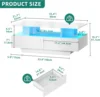 Living Room, High Glossy LED Coffee Table with Open Display Shelf & Sliding 4 Drawers, Rectangular Small Center Table, White 2