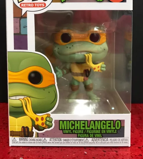 thumbnail image 4 of Nueva figura de acción Funko Pop Cartoon Turtles #18 Michelangelo con tabla de surf #1019, juguetes de colección de edición limitada, muñecas, juguete de regalo, 4 of 5