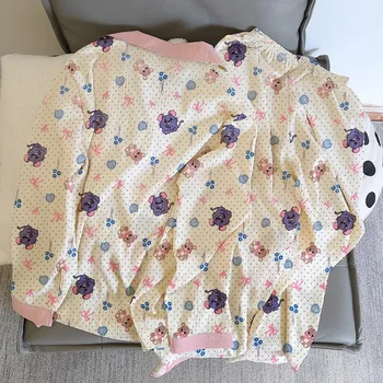 Harajuku نمط Kawaii متعة طباعة المرأة منامة مجموعة خريف شتاء جديد 2025 طويلة الأكمام ملابس منزلية حلوة لطيف موضة لينة منامة 2