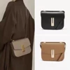 2025 new high-end versatile single shoulder leather niche design bag, single shoulder leather women's bag, tofu small square bag 1