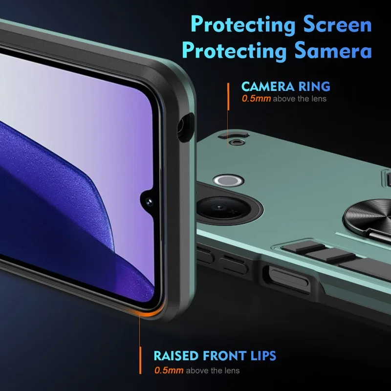 Armor Shockproof Magnetic Stand Phone Case with Silicone and PC Bracket