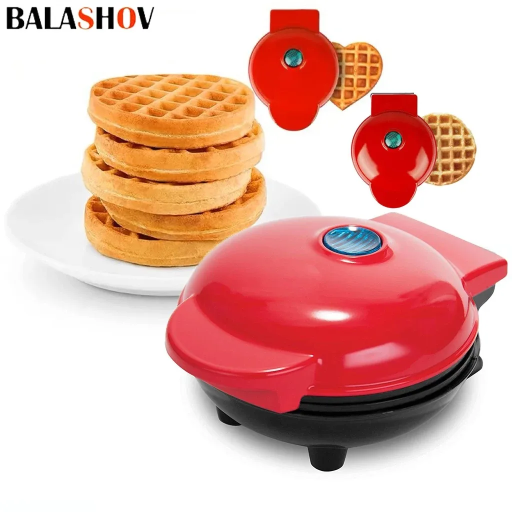 Mini Electric Waffles Maker Bubble Egg Cake Oven Eggette Machine Love Heart Shaped Double-Sided Heating Breakfast Waffle Molds waffle maker cake machine