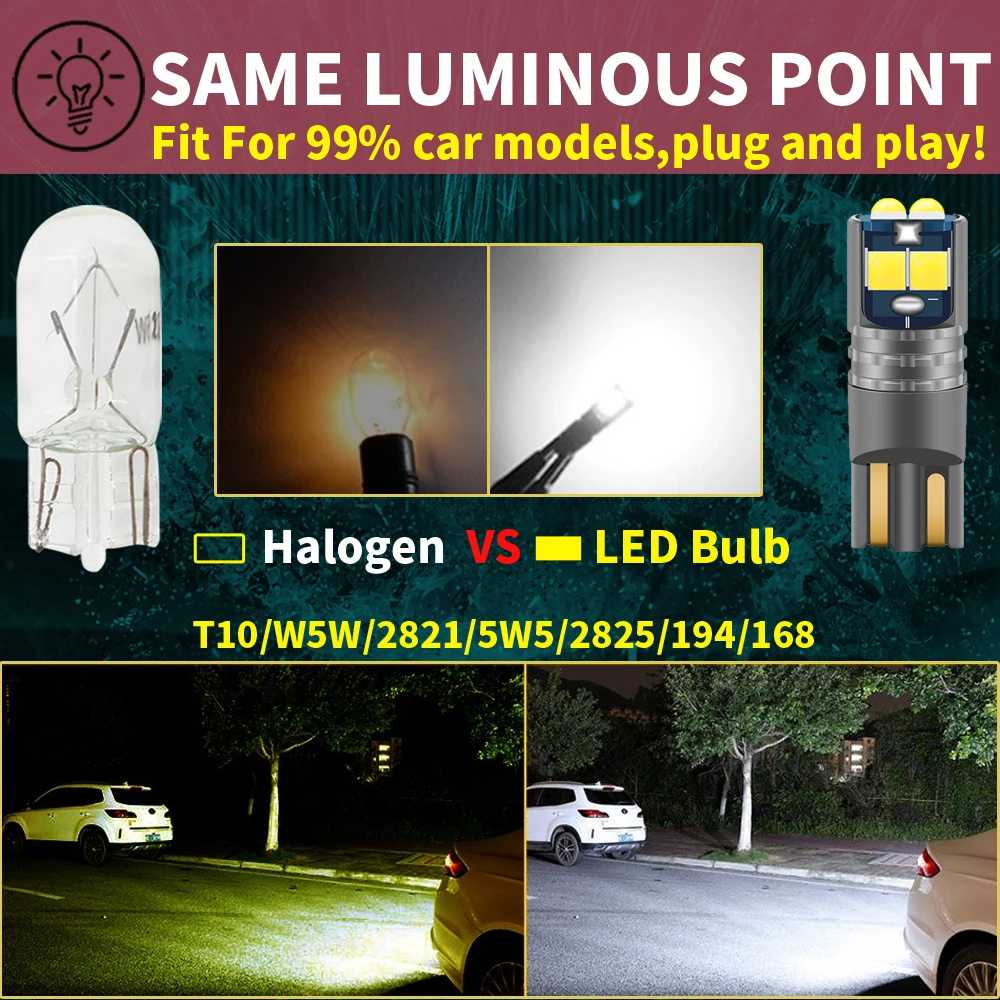ǰ T10 W5W  Ʈ ڵ ׸   Ʈ Ŀ , 168 194 LED ڵ    , 2 
