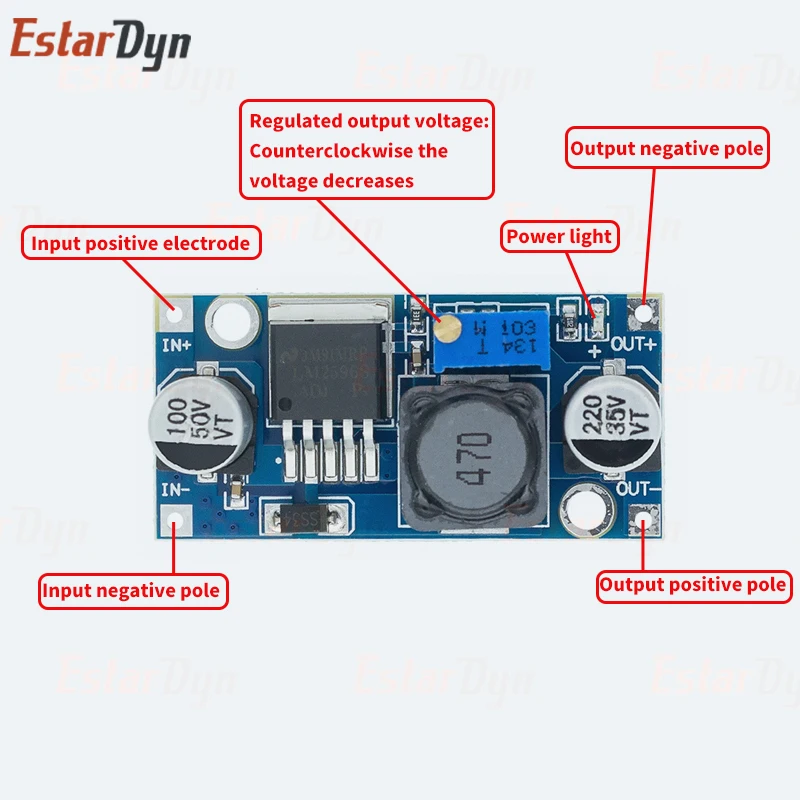 Hohe Qualität 3A Einstellbare DC-DC LM2596 LM2596S eingang 4V-35V Ausgang 1,23 V-30V dc-dc Schritt-unten Netzteil Regler modul – Detail 2