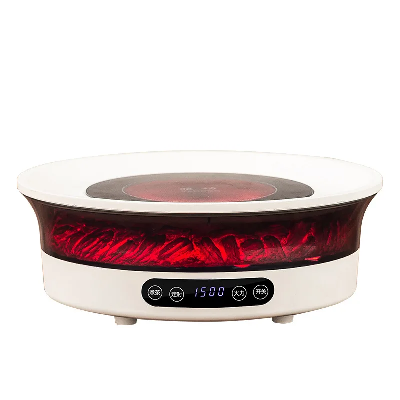 1500w 3D Imitation Charcoal Electric Tea Stove Radiant-cooker Far infrared Microcrystalline Panel Timing Grilled Net