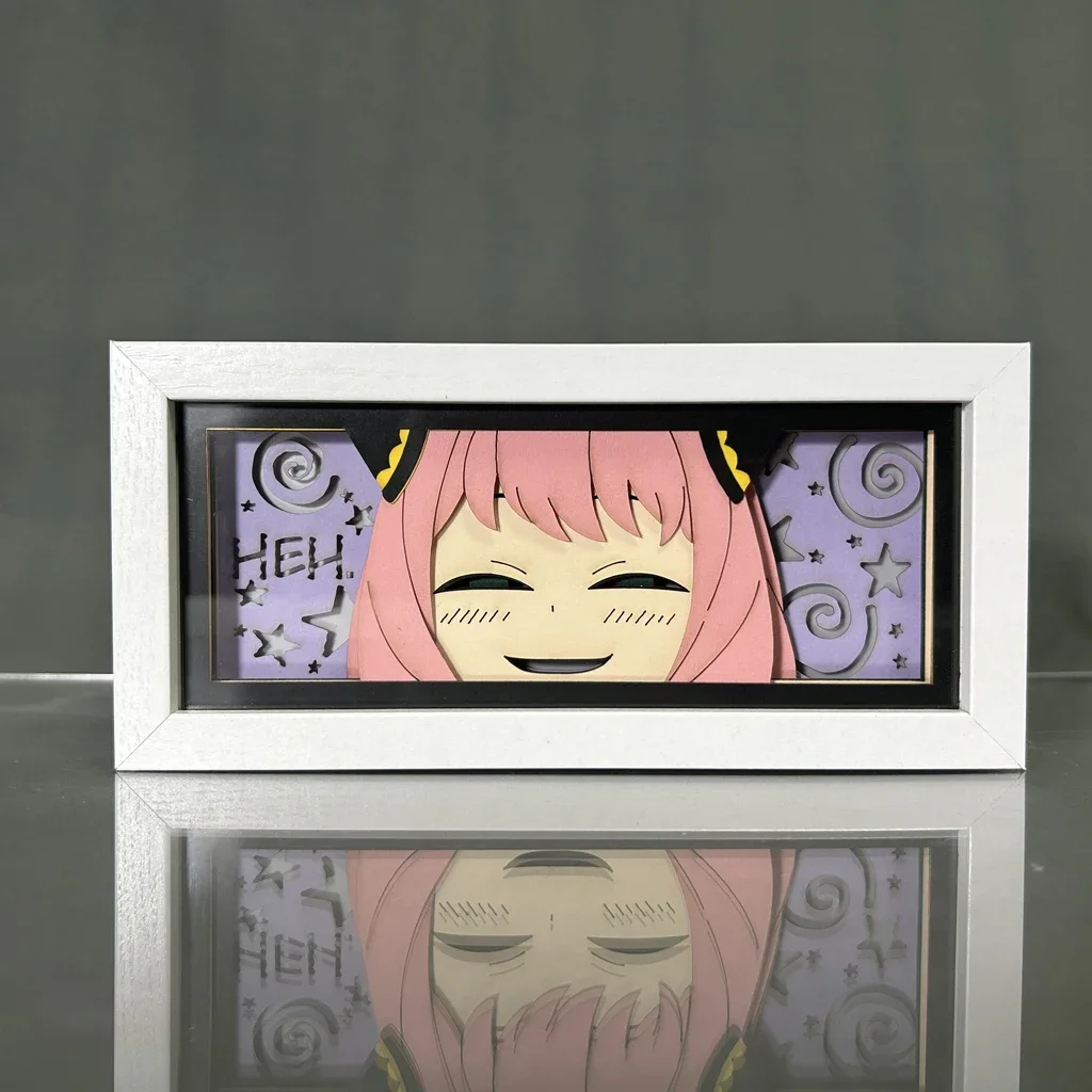 Paper Cut Shadow Box Spy X Family Anya Smug Anime Led Light Box for Room Decor Desk Lightbox Birthday Gift Table Lamp Yor Forger 3