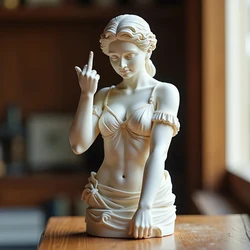 Venus Goddess Resin Statue with Middle Finger Gesture - Unique Home and Office Décor Gift (2)