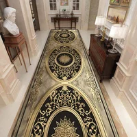 Luxury Marble Corridor Carpet Hotel Hallway Runner Decoration Rugs Living Room Aisle Washable Non-slip Floor Mat Customizable 1