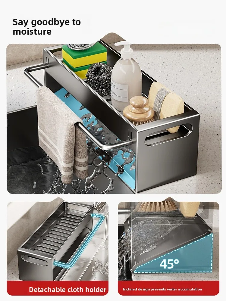 Kitchen Storage Ra Disloth Drng elf Sink Sponge Utensils Organizer Nordic Sle Iron Material Chinese Brand envan