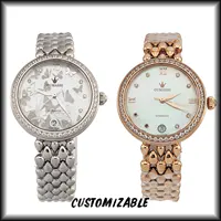 Women's Watch 32.5MM MIYOTA 8215 Automatic Watch Customizable Luxury Fashion Retro Diamond Bezel Dial Hollowed Bottom Date at 6 1