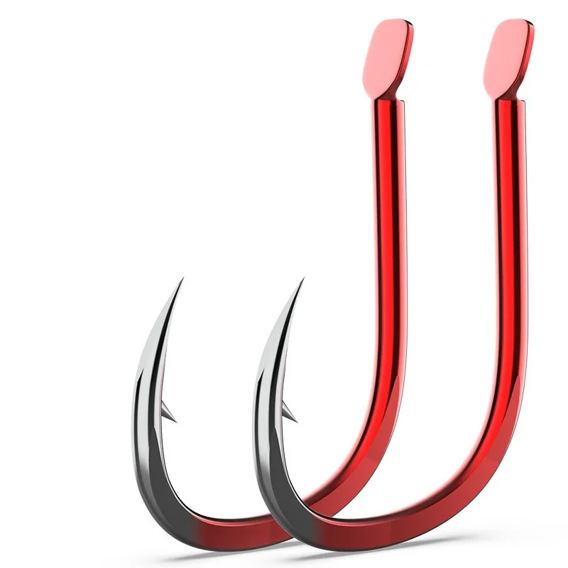 

Sea.Yolo 50Pcs/Pack High Carbon Steel Fishing Hook Barbed Hook 1-13# Red Blue Fishing Hook For Carp Fishing Accessories