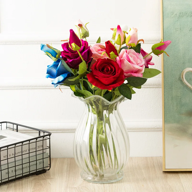 2pcs Artificial Bulgarian rose branch luxury European style romantic home decorative bouquet valentine wedding party gift 42cm