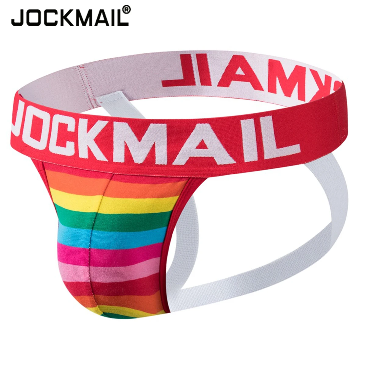 

Трусы-джоки JOCKMAIL мужские, джоки, нижнее белье в радужную полоску, бриджи для геев, пикантные трусы слипы из хлопка