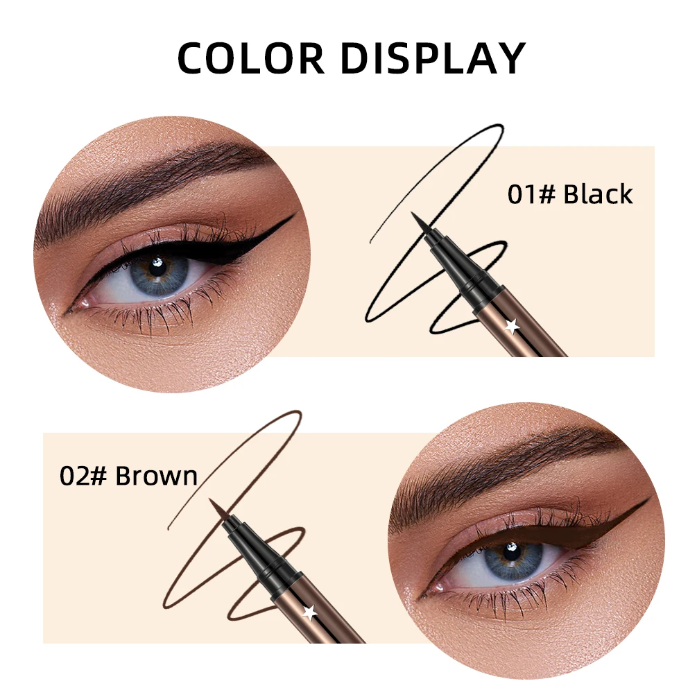 Eyeliner Pencils Liquid Eyeliner Eyeliner Pen Quick Drying Waterproof Precision Long-lasting Black Smooth Make Up Brown