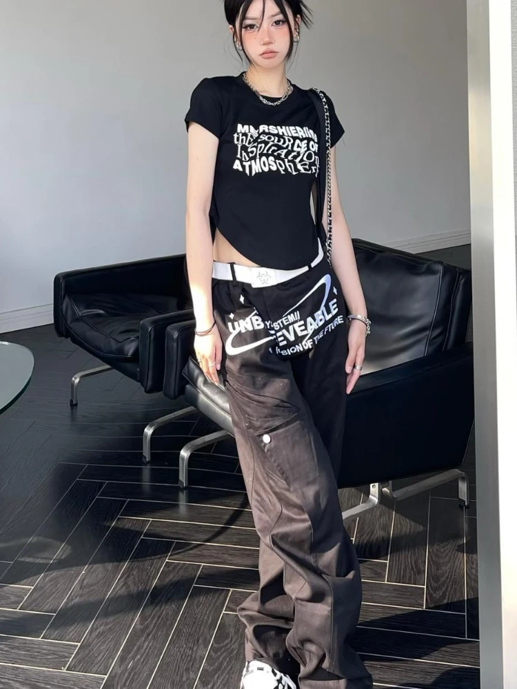 HOUZHOU Cyber Y2k Oversized Cargo Pants Women High Street Hippie Wide  Trousers Vintage Grunge Gyaru Streetwear Sports Joggers - AliExpress, cyber  y2k estilo 