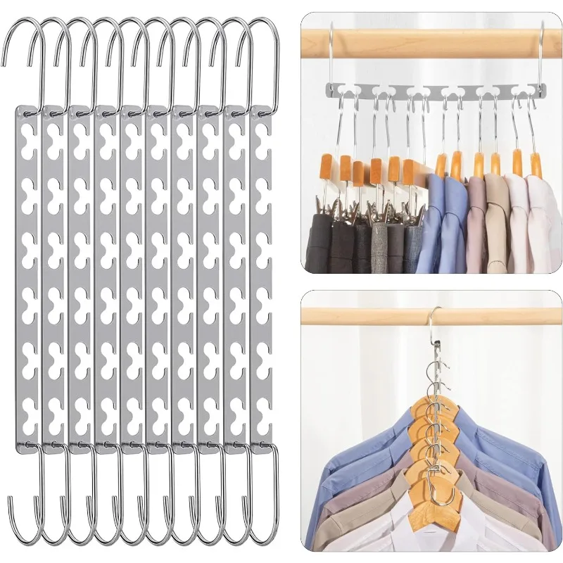 

Metal Space Saving Hangers 20 Pack, Sturdy Space Saver Hangers Closet Organizers and Storage, Magic Clothes Hanger Organizer