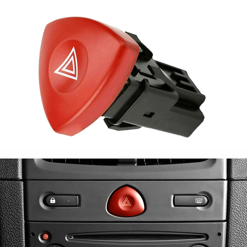 

For Vauxhall Opel Renault Nissan 1pc Car Emergency Control Switch Hazard Warning Light Button Car Warning Switch Accessories