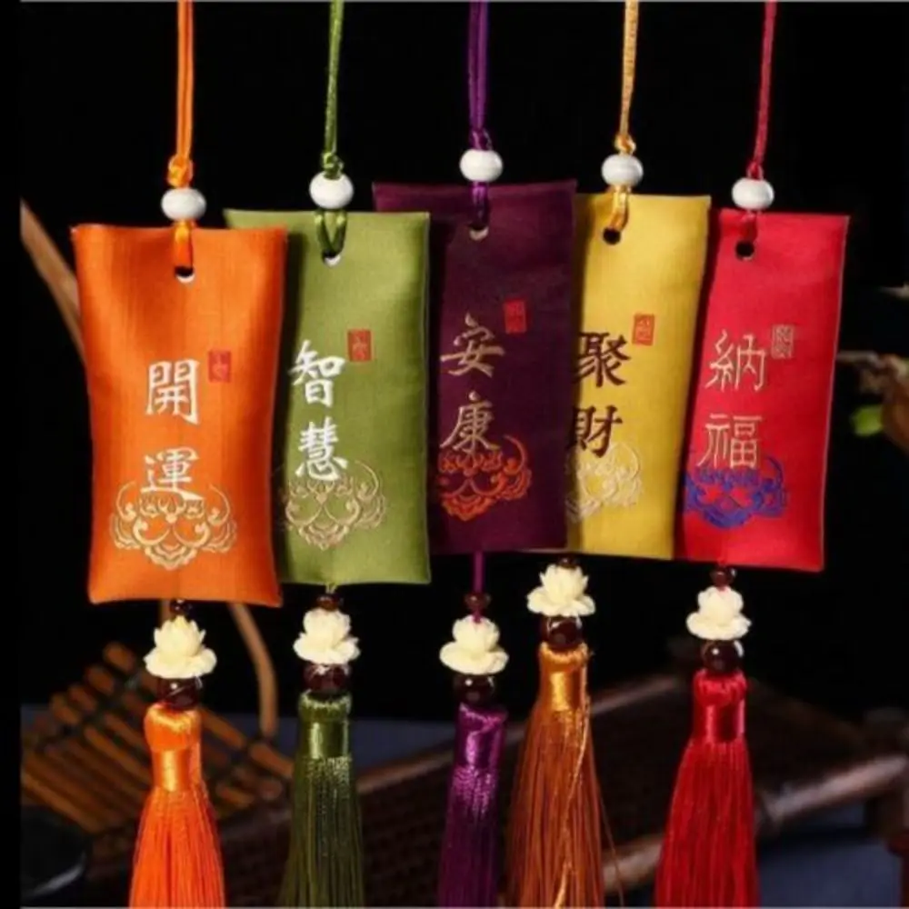 

Spiritual Salt With Sachet Buddhist Spiritual Salt Pouch Necklace Blessing Lucky Bag Amulet Blessing Sachets Pendant