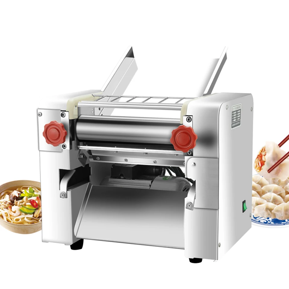 FKM300 Commercial Dough Sheeter Roller,300mm Pasta Making Machine,Electric Noodle&Dumpling Maker Cutter Stainless Steel