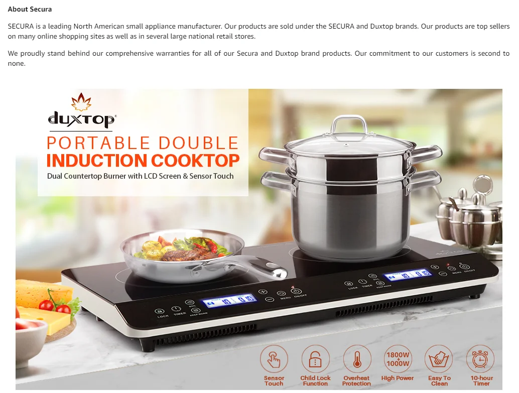 1800W Double Electric Induction Cooker Multi-Function Kitchen Appliance US 