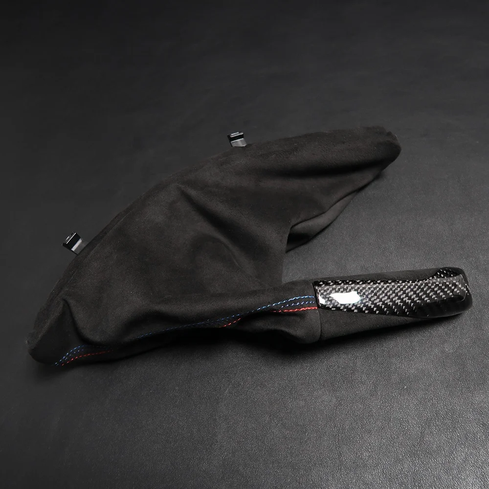 LHD Alcantara Car Handbrake Handle Left Hand Drive Carbon Brake With Alcantara F30 F31 F32 F33 F36 F80 F81 F82 F83 F84