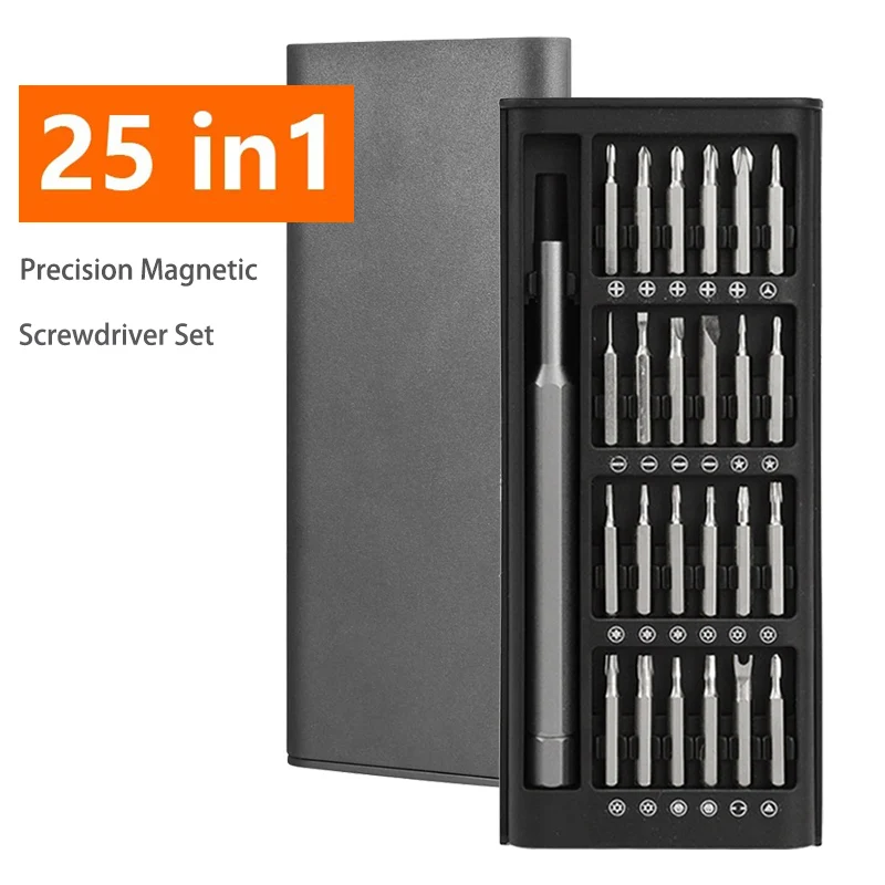 

Phone PC Repair Screwdriver Set 25 in 1 Magnetic Manual Professional Kit Multifunctional Handmade Tool Precision Bits Hand Tools