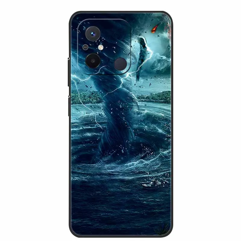 Black TPU Soft Cover with Wolf and Lion Design - Premium Silicon Bumper Case
