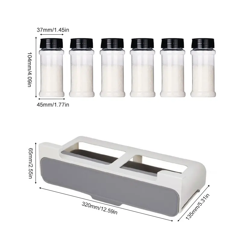 隠せる 引き出し式調味料ラック 50cm 3段 大容量 スパイスボトル