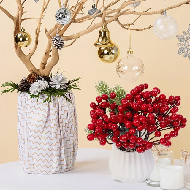 Red Berry Picks Artificial Berry Stems Fruit Branches Free DIY Create A  Christmas Mood Wedding Decoration Christmas Tree - AliExpress