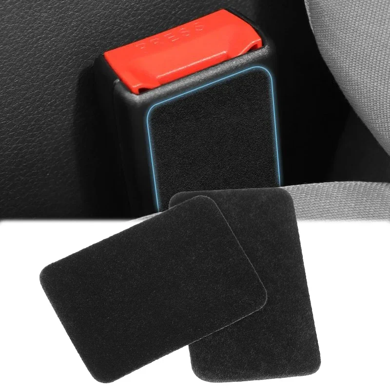 Car Seatbelt Buckle Anti-Collision Sticker Pads Safety Belt Anti-Noise Silencer Quite Lock Clip Protector Black Accessories seat belt clip