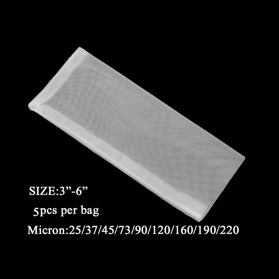 Rosin Press Filter Bag 5Pcs 3&rdquo;x6" 25/37/45/73/90/120/160 Rosin Heat Press Food Grade Rosin Extraction nylon mesh