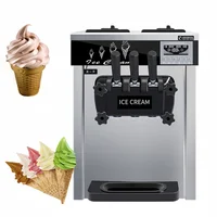 Machine à glaces commerciale automatique de table 20-22L/h, 3 saveurs, pour yaourts et glaces molles, prix professionnel 4