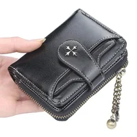 Femmes portefeuilles et sacs à main en cuir PU sac d'argent femme court moraillon sac à main petits porte-cartes bleu rouge pochette nouveau portefeuille pour femmes 1