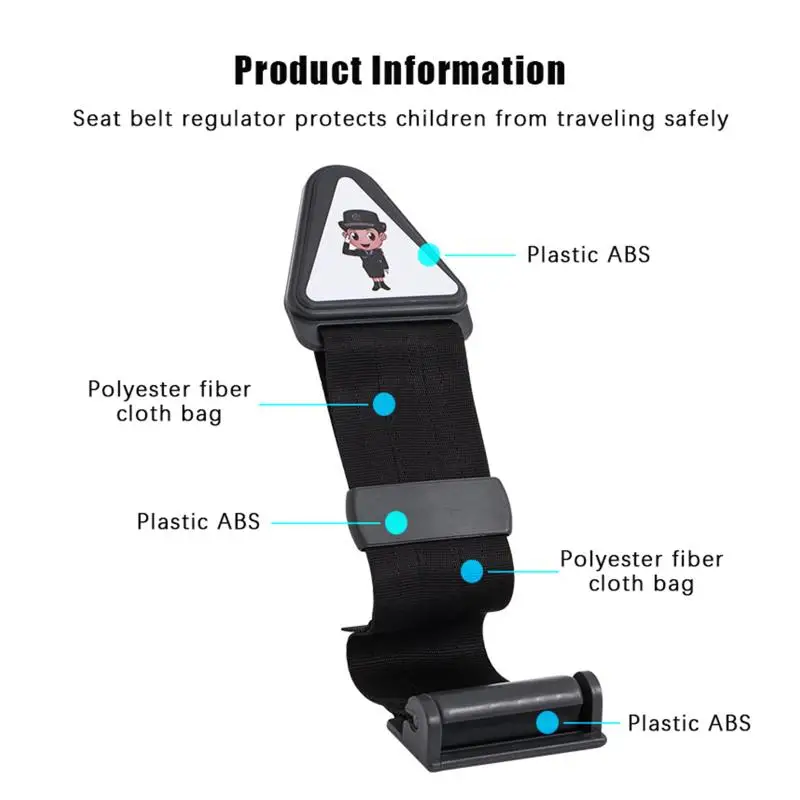 Easy-to-use Youth Safety Restraints Adjustable Children's Car Seat Belts Anti-snag Harnesses With Neck Protection