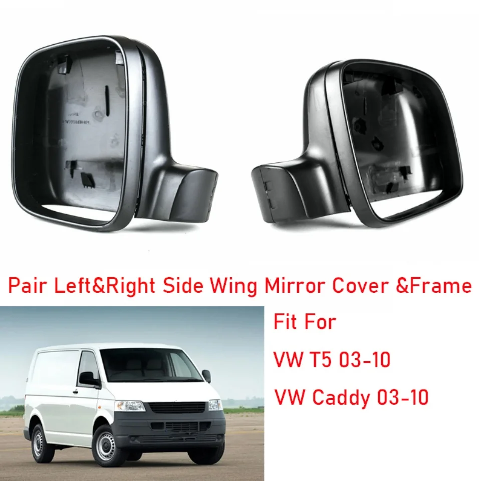 오른쪽 드라이버 오프 사이드 블랙 윙 미러 프레임 및 커버, VW T5 캐디 03-10 외부 부품 미러 커버, 교체 부품, 1 개