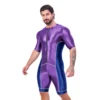 AMORESY Gladius Series Front Zipper Short-sleeved Spandex Sports Knee Length Romper Unitard Jumpsuit Fitness Swimwear Swimsuit 4