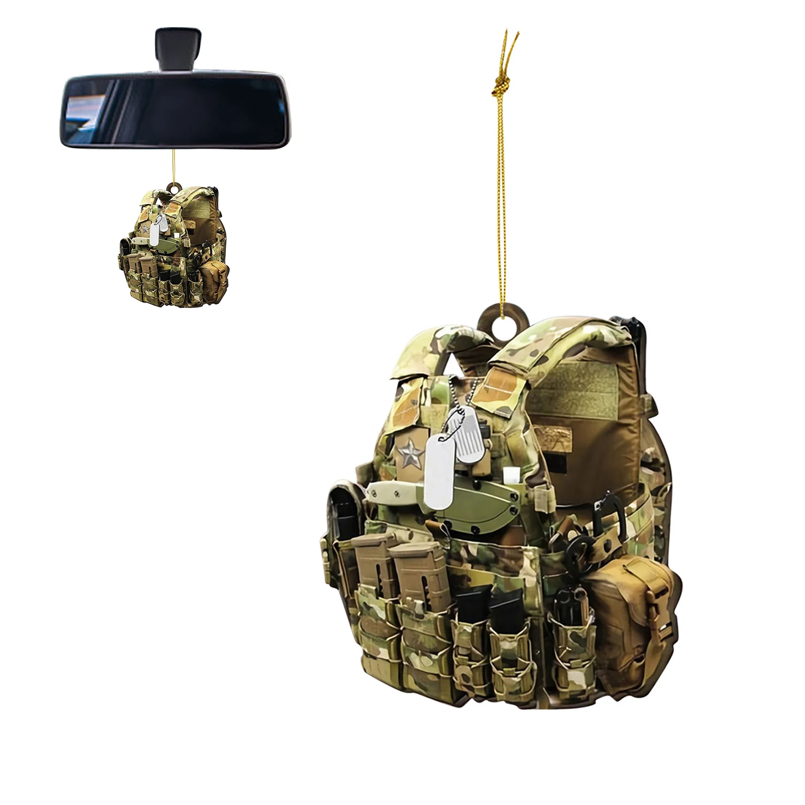 

Army Car Ornament Acrylic Memorial Ornament Gift For Veterans Army Ornament For Independence Day Christmas Tree