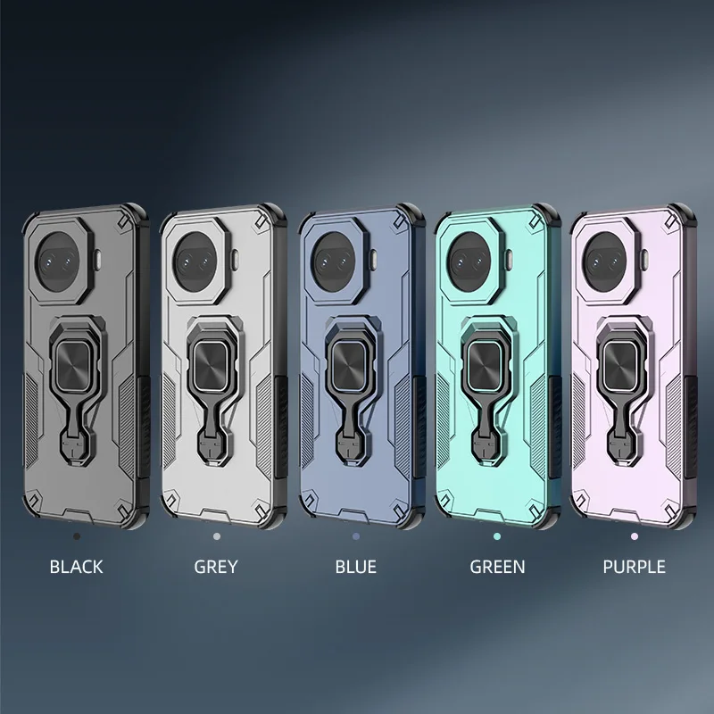 Enhanced Magnetic Ring Kickstand Phone Case with Multi-Layer Protection