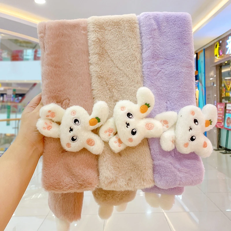 Winter Children Cute Soft Faux Fur Cartoon Carrot Scarf Baby Girls Outdoor Windproof Warm Scarf Boy Kids Plush Thicken children scarf