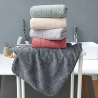 British Style Simple Solid Color Plain Pattern Man Washcloth Travel Hotel Bath Towel Bathrobe Camping Gym Portable Face Towels 2