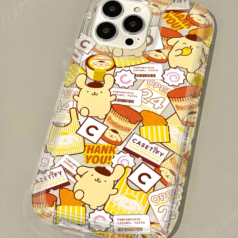thumbnail image 1 of Saniro-funda protectora de silicona para iPhone, carcasa transparente con estampado de Pom Purin para iPhone 15, 14, 13, 12, 11 Pro Max, XR, XS, X, 8, 7, 6, 6S Plus, SE 2020, 1 of 5