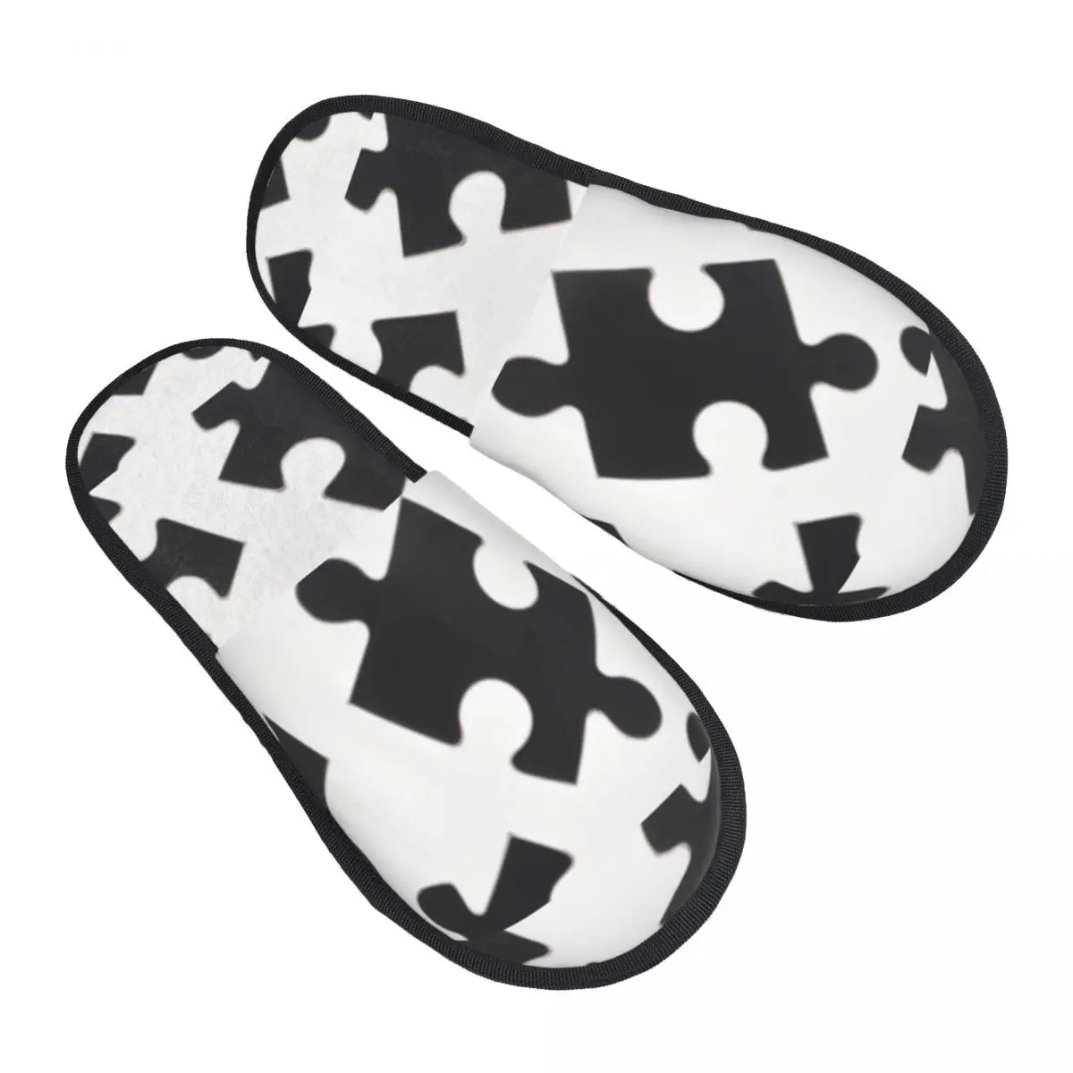 

Winter Women Men Non-Slip Flat Slippers Puzzles Indoor Fur Soft Warm Shoes