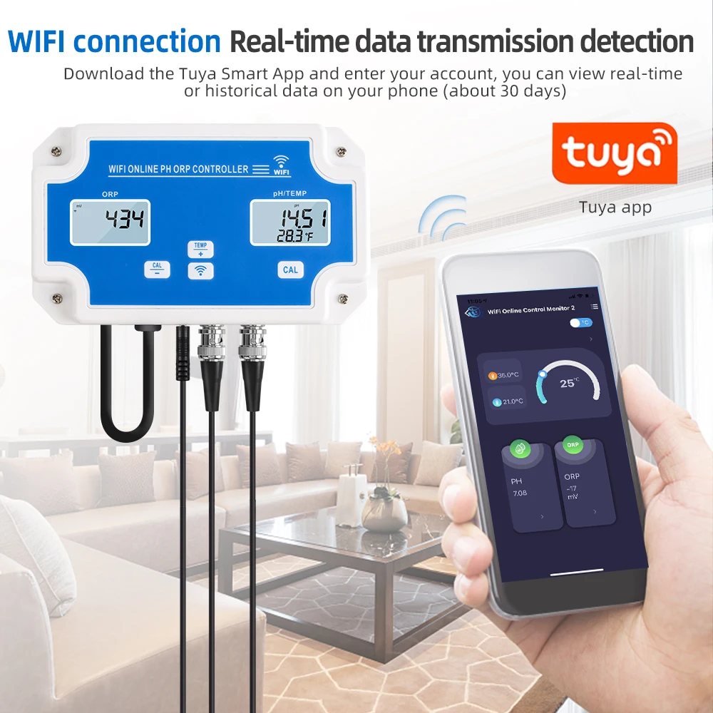 Tuya WiFi Smart Water Quality Tester for Aquariums Pool Hydroponics