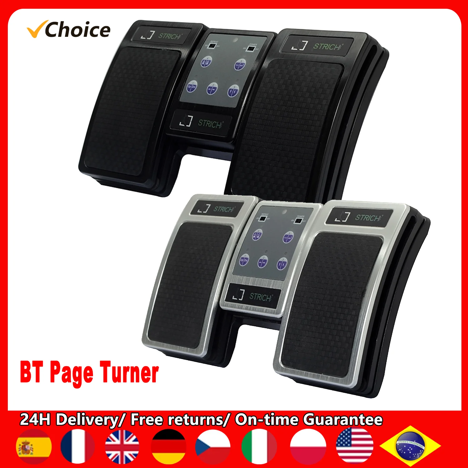 Moon Page Turner Pedal De Controle Fio Mãos Livres Página De Música